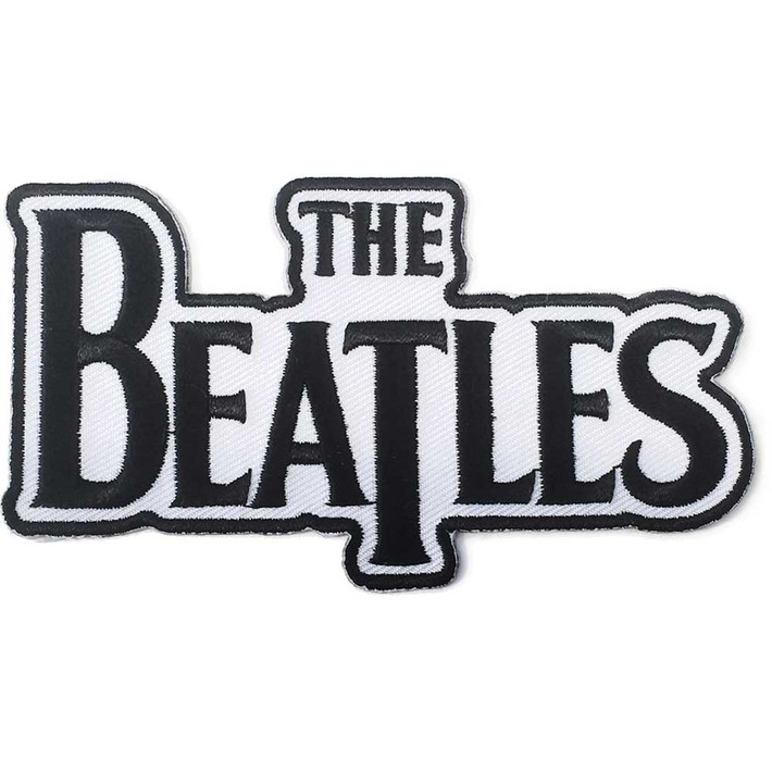 The Beatles 'Drop T Logo Die Cut black on white' (Iron On) Patch