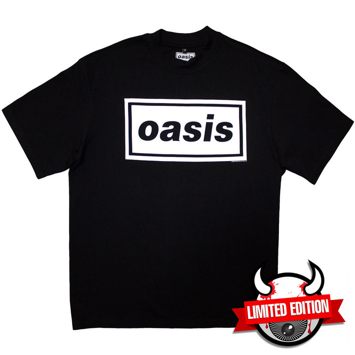 Oasis 'Decca Logo' (Black) Oversized Boxy T-Shirt ¦ Eyesore