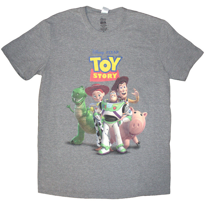Disney Toy Story 'Characters Distressed' (Grey) T-Shirt