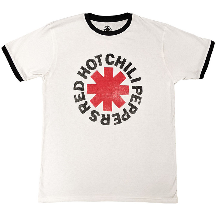 Red Hot Chili Peppers 'Logo Ringer' (White) Eco Ringer T-Shirt