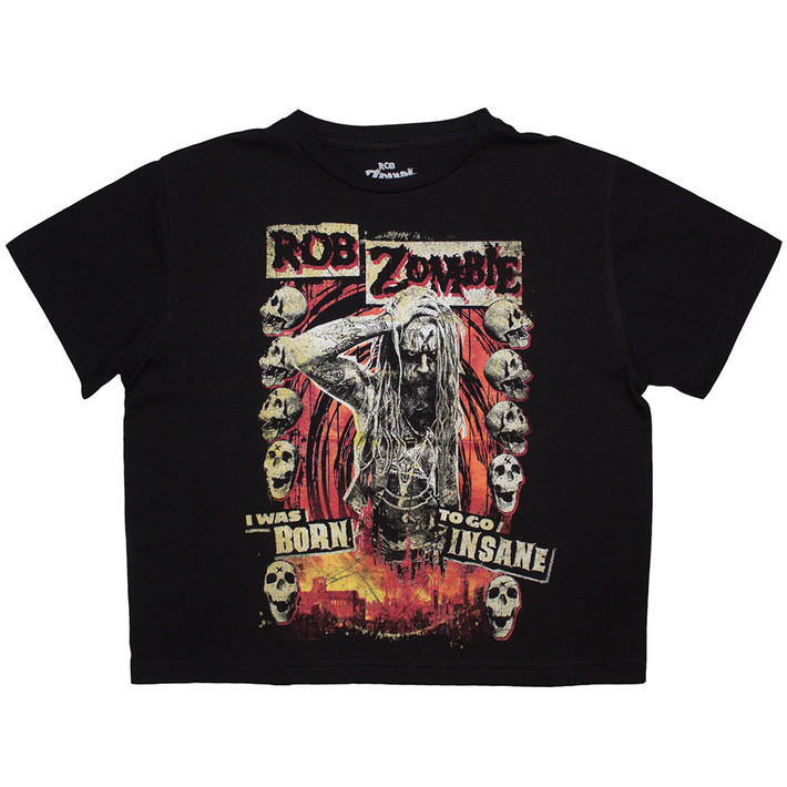 Rob Zombie 'Born To Go Insane' (Black) Womens Crop Top