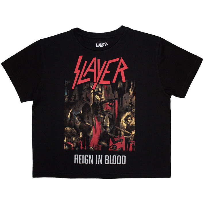 Slayer 'Reign In Blood' (Black) Womens Crop Top