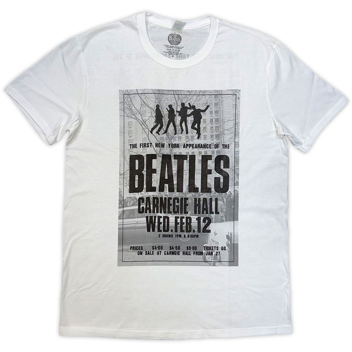 The Beatles 'Tour '64 Carnegie Hall' (White) T-Shirt