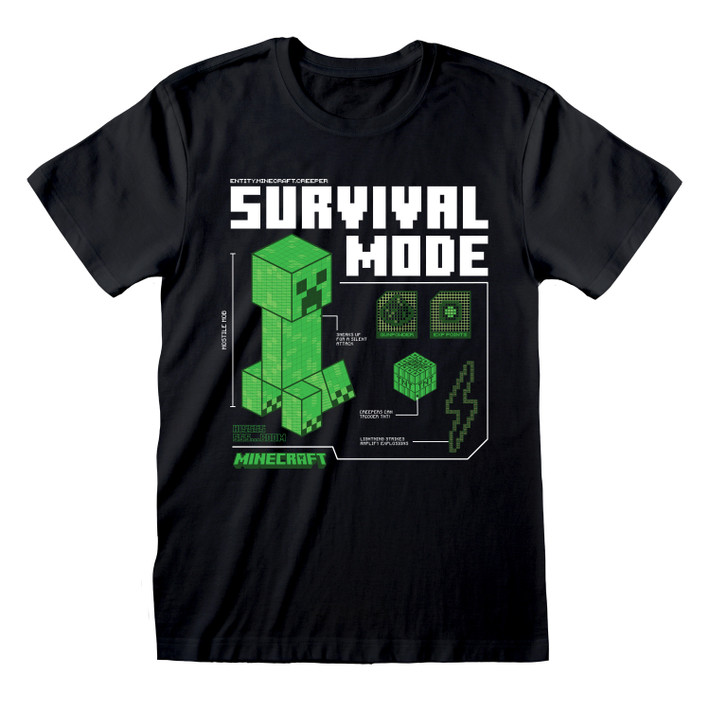 Minecraft 'Survival' (Black) T-Shirt
