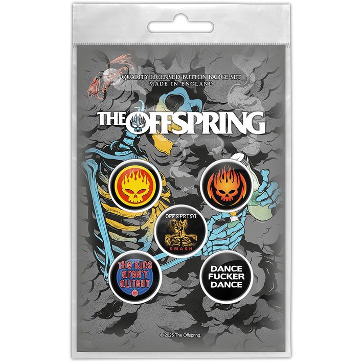 The Offspring 'Skeleton Molotov' Button Badge Pack | Eyesore Merch
