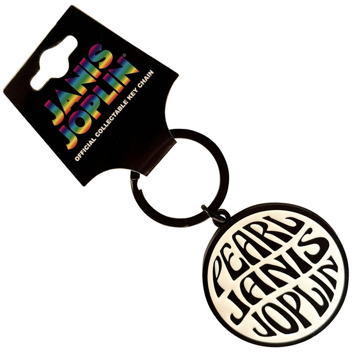 Janis Joplin 'Pearl Emblem Mono' Keyring