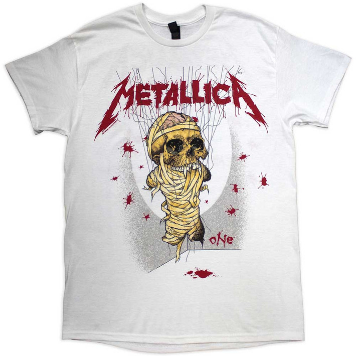 Metallica 'One Landmine' (White)  T-Shirt