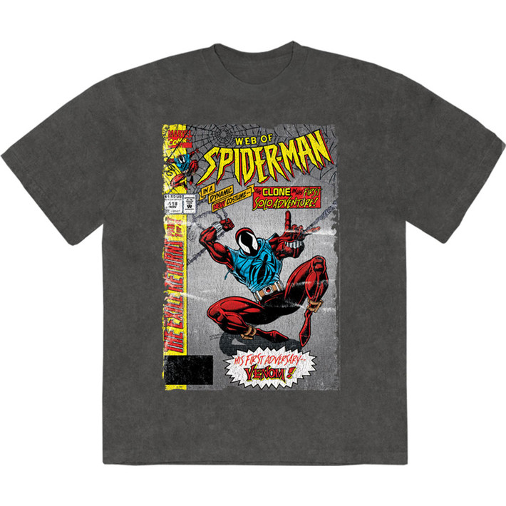 Marvel Spider Man 'Web Of Spider Man' (Stone Wash) Limited Edition T-Shirt