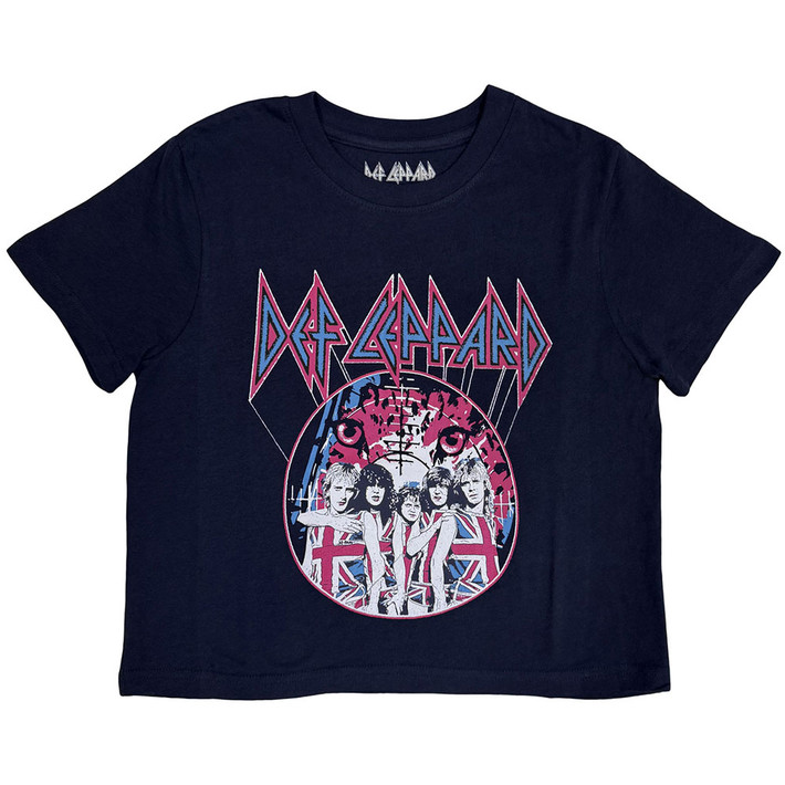 Def Leppard 'Pyro Tour' (Blue) Womens Crop Top