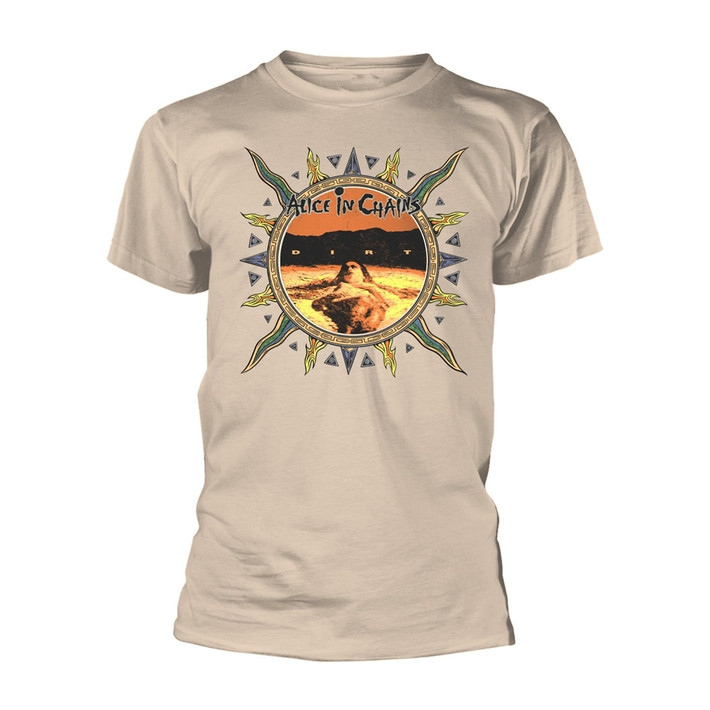 Alice In Chains 'Vintage Dirt Sun' (Natural) T-Shirt Front
