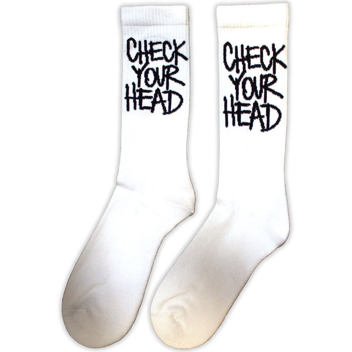Beastie Boys 'Check Your Head' (White) Socks (One Size = UK 4-7)