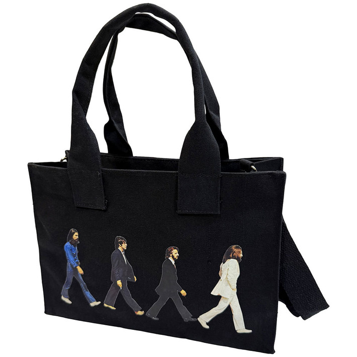 The Beatles 'Abbey Road & Drop T Logo' (Black) Zipped Tote Bag