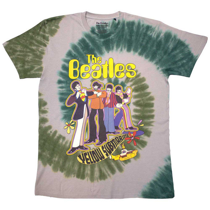 The Beatles 'Yellow Submarine Band In Line' (Tie Dye) Eco T-Shirt