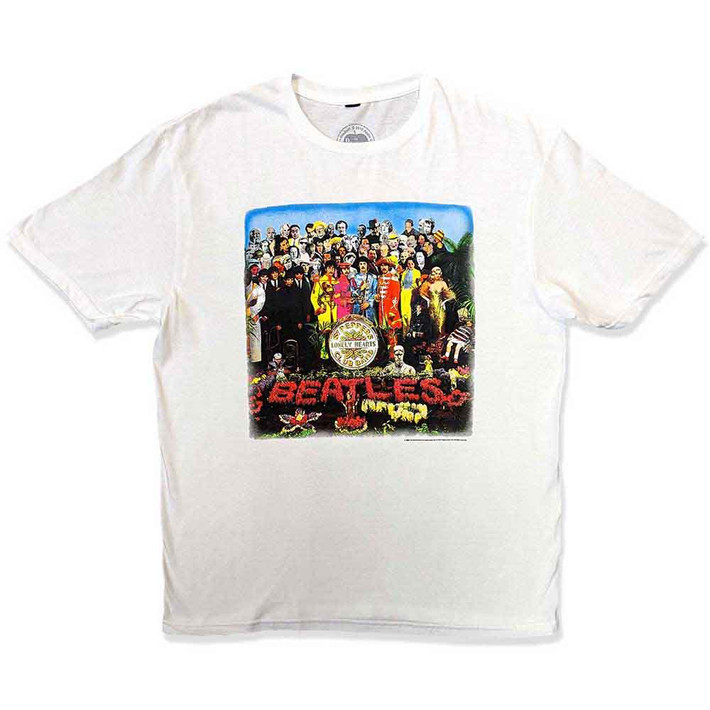 The Beatles 'Vintage Sgt Pepper' (White) T-Shirt | Eyesore Merch
