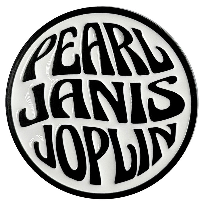 Janis Joplin 'Pearl Emblem Mono' Pin Badge