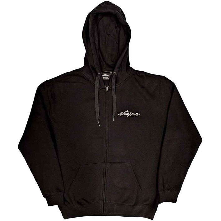 The Rolling Stones 'Logo & Tongue' (Black) Zip Up Hoodie