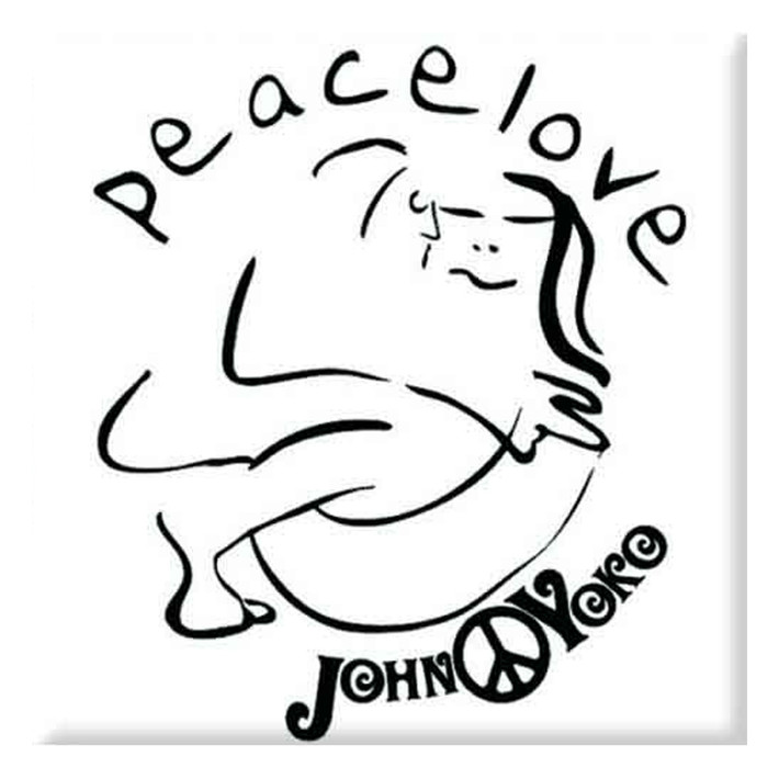 The Beatles 'John Lennon - Cuddle Black On White' Fridge Magnet