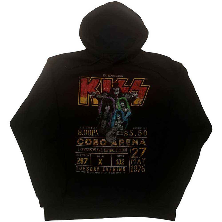 KISS 'Cobra Arena '76' (Black) Zip Up Eco Hoodie