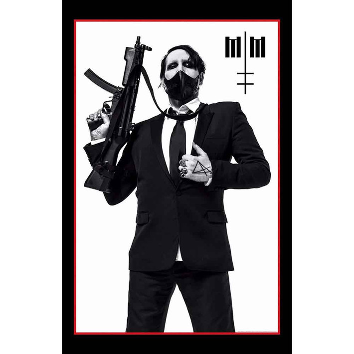 Marilyn Manson 'Machine Gun' Textile Poster