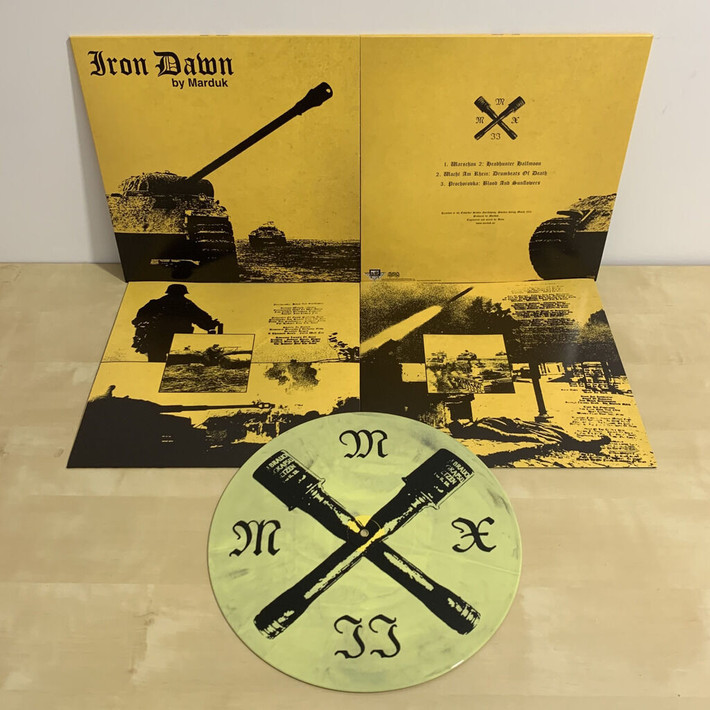 Marduk 'Iron Dawn' EP Yellow Black Marble Vinyl