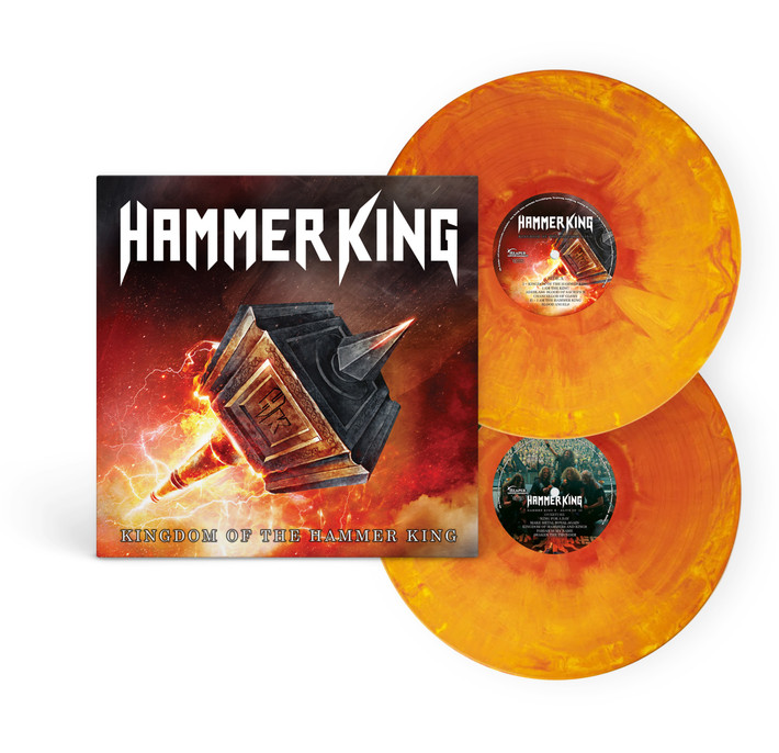 Hammer King 'Kingdom Of The Hammer King' (Remastered 2025) 2LP Orange Red Yellow Marbled Vinyl