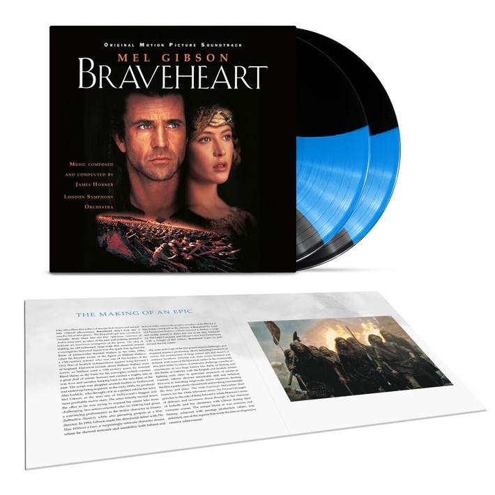 James Horner & London Symphony Orchestra 'Braveheart (Original Motion Picture Soundtrack - 30th Anniversary Edition)' 2LP Blue Streak Vinyl