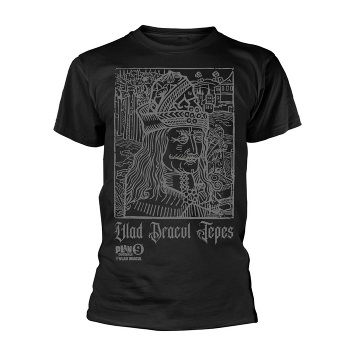 Plan 9 - Vlad Dracul 'Woodcut' (Black) T-Shirt Front