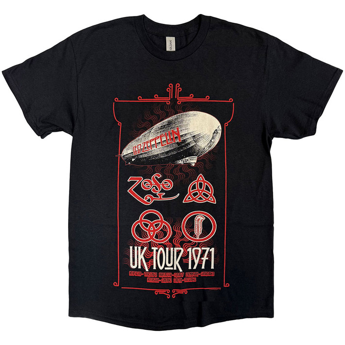 Led Zeppelin 'UK Tour '71.' (Black) T-Shirt