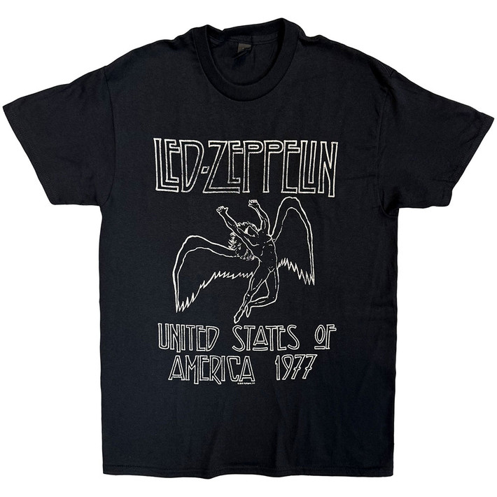 Led Zeppelin 'USA '77.' (Black) T-Shirt