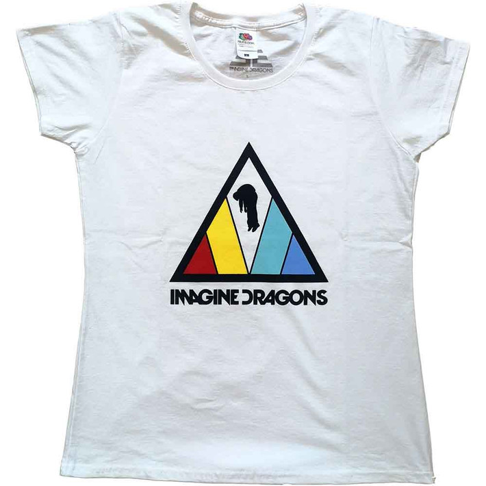 Imagine Dragons 'Triangle Logo' (White) Womens Fitted T-Shirt