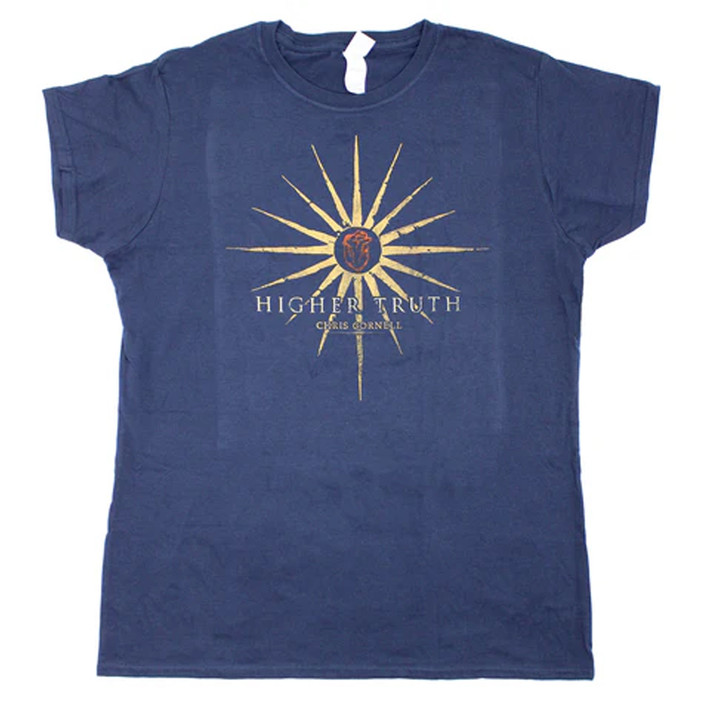 Chris Cornell 'Higher Truth' (Navy Blue) Womens Fitted T-Shirt