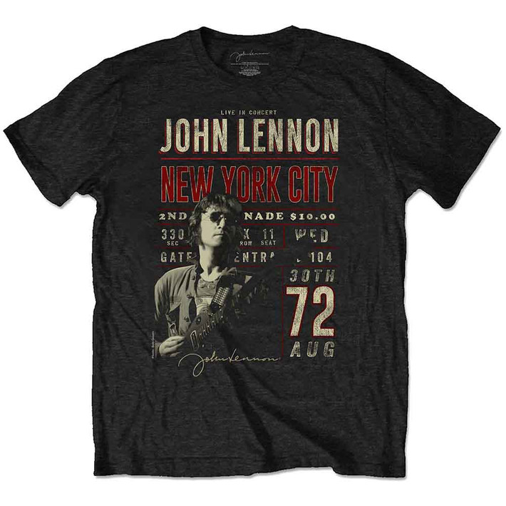 John Lennon 'New York City '72' (Black) T-Shirt