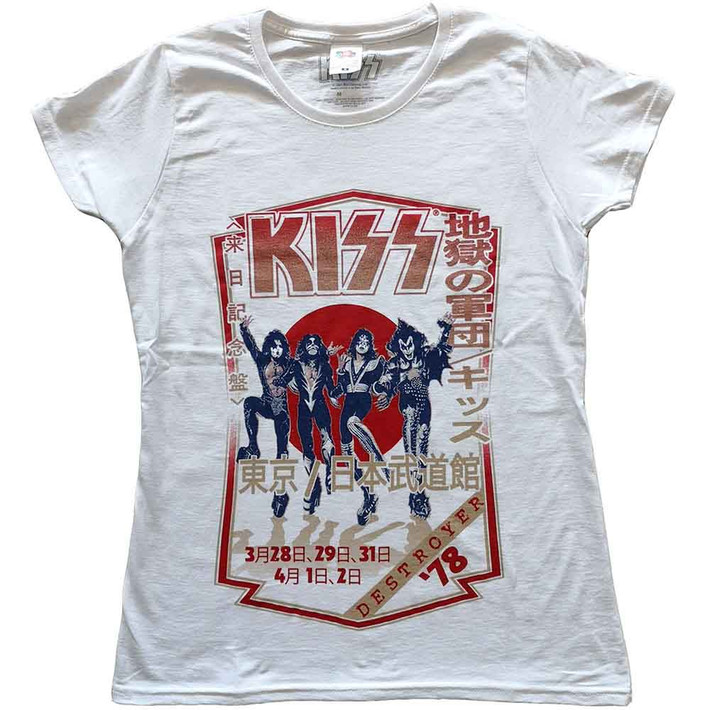 KISS 'Destroyer Tour '78' (White) Womens Fitted T-Shirt