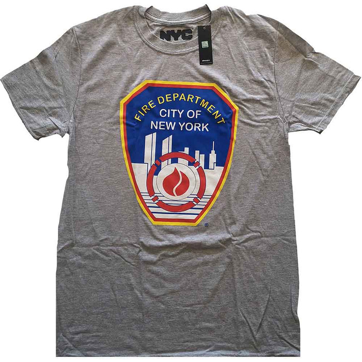 NYC 'Fire Dept. Badge' (Grey) T-Shirt