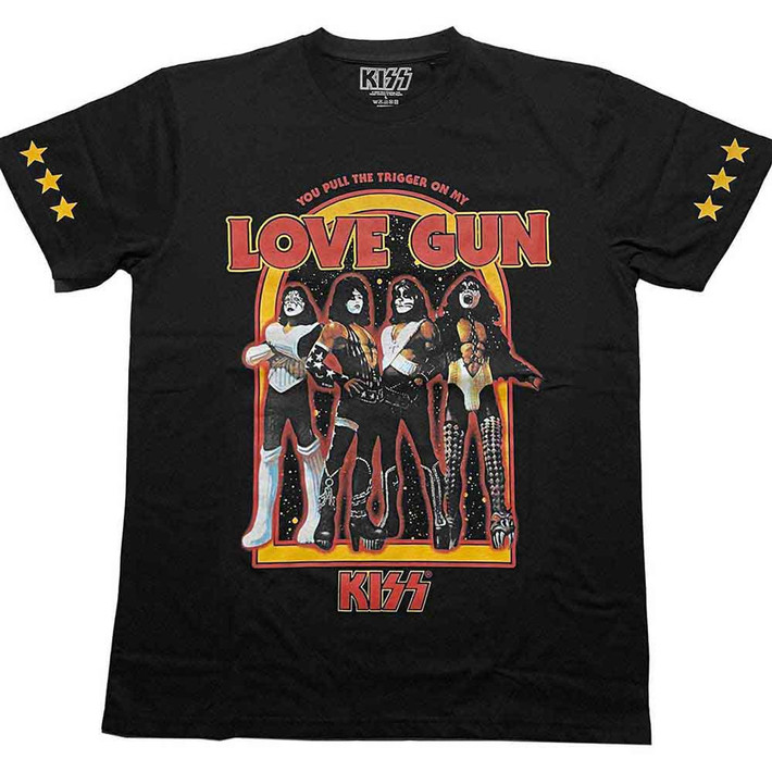 KISS 'Love Gun Stars' (Black) Eco T-Shirt