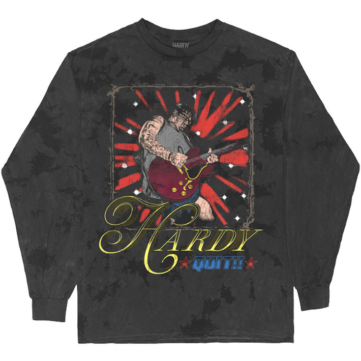 Hardy 'Quit!! Guitar' (Black) Eco Long Sleeve T-Shirt