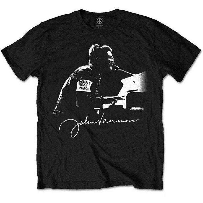 John Lennon 'People for Peace' (Black) T-Shirt
