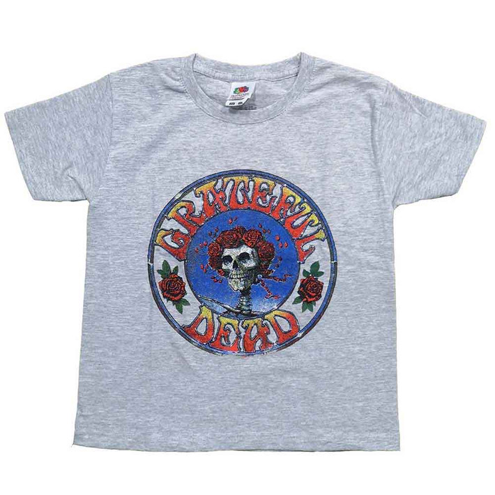 Grateful Dead 'Bertha Circle Vintage Wash' (Heather Grey) Kids T-Shirt