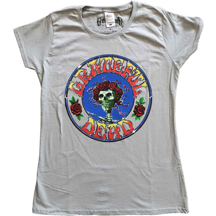Grateful Dead 'Bertha Circle Vintage Wash' (Grey) Womens Fitted T-Shirt