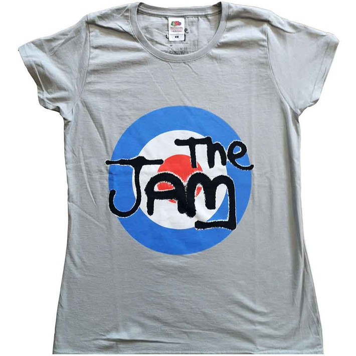 The Jam 'Spray Target Logo' (Grey) Womens Fitted T-Shirt