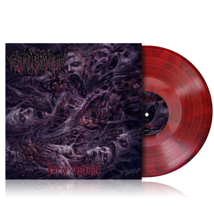 Stabbing 'Eon of Obscenity' LP Red Black Marble Vinyl