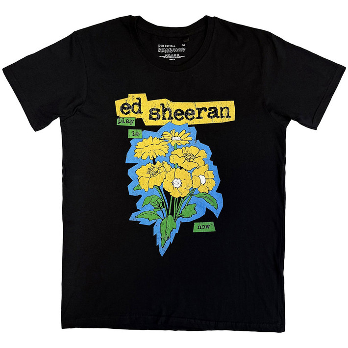 Ed Sheeran 'Play Flowers' (Black) T-Shirt