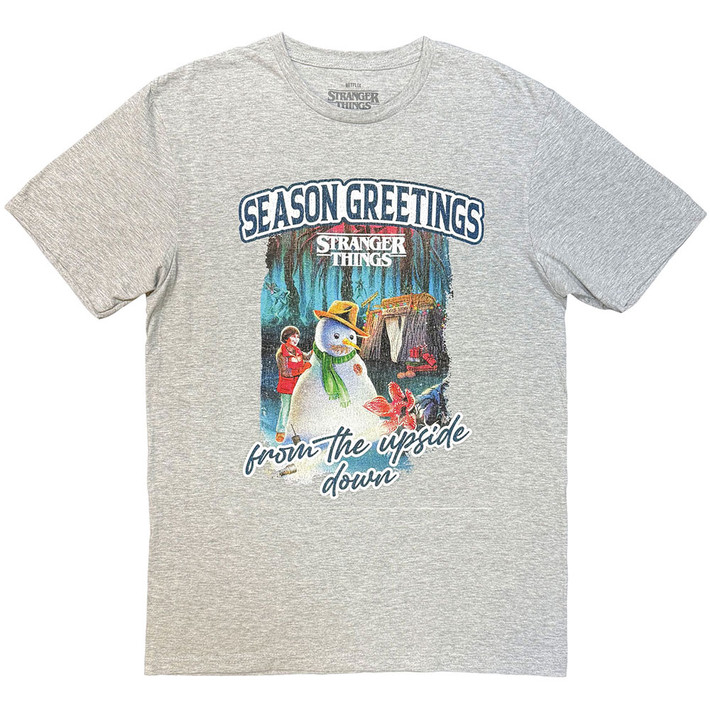 Stranger Things 'Greetings' (Grey) T-Shirt