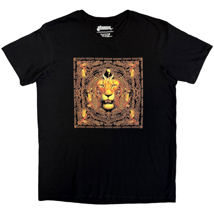 Santana 'Lionhead Frame' (Black) T-Shirt