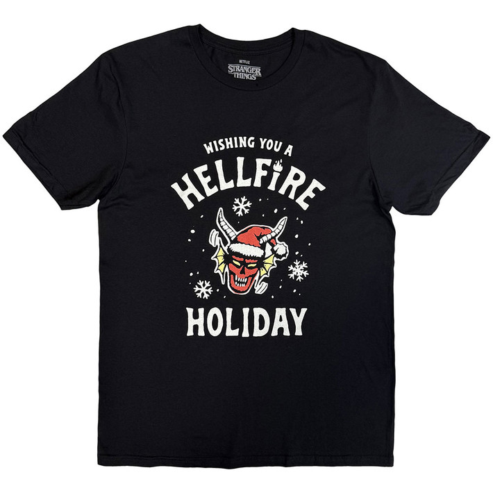 Stranger Things 'Wishing You A Hell Fire' (Black) T-Shirt
