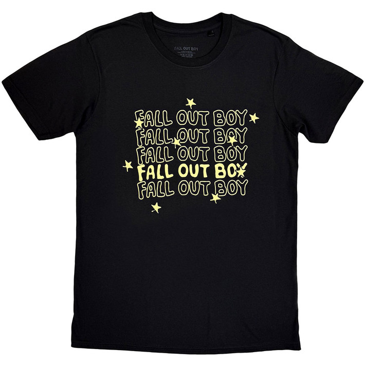 Fall Out Boy 'Logo Repeat' (Black) T-Shirt