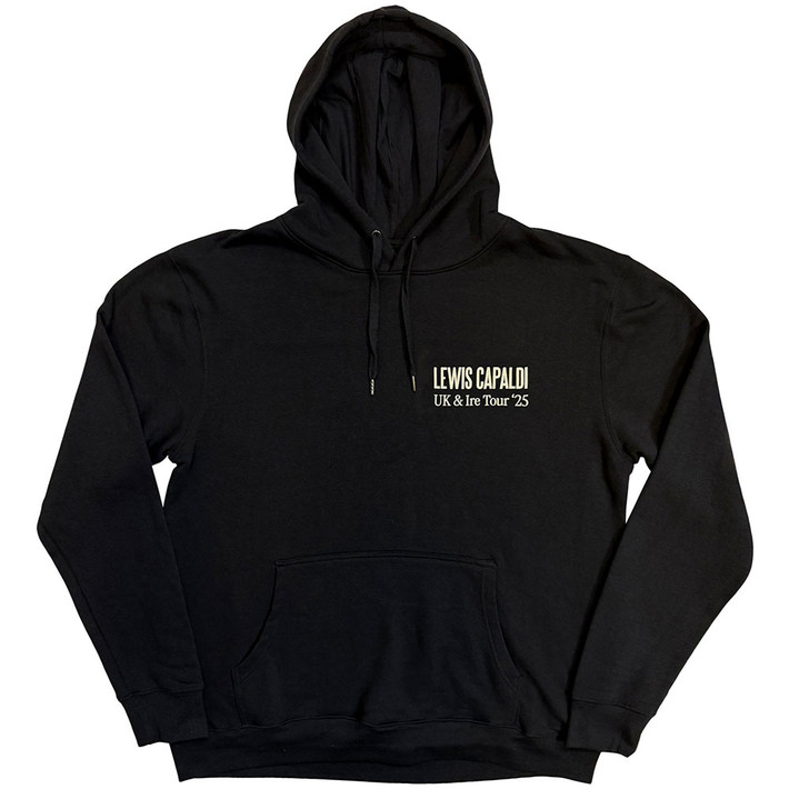 Lewis Capaldi 'Flowers UK Tour '25' (Black) Pull Over Hoodie