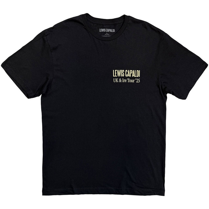 Lewis Capaldi 'Flowers UK Tour '25' (Black) T-Shirt