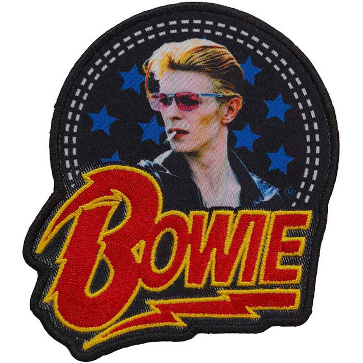 David Bowie 'Smoking Woven Logo' Iron On Patch