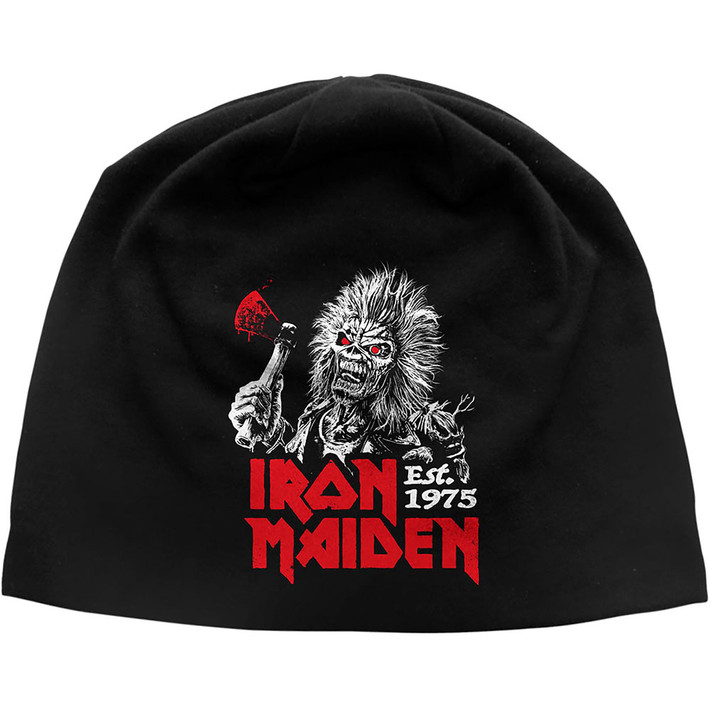 Iron Maiden 'Run For Your Lives JD Print' (Black) Beanie Hat